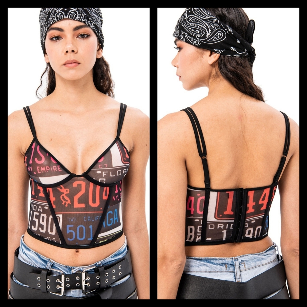 Kikiriki Graffiti Mesh Bustier Size M